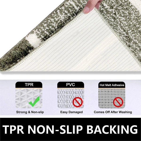 Luxe Home International Riyo Bath Mat, Super Soft Microfibre 1800 Gsm, Non-Slip, Absorbent - Door Mat for Bathroom, Bedroom, Kitchen, Floor - Pack of 1 - 38x58 cm, Sea Green