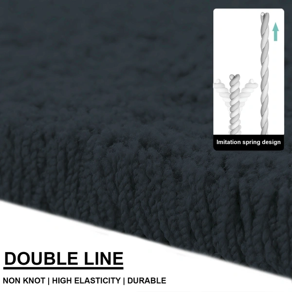 Luxe Home International Ultra Soft Microfiber Area Rug - Non-Slip, Carpet for Living Room, Bedroom, and Home Decor - 3x5 Ft, Anthra