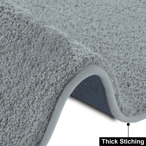 Luxe Home International Ultra Soft Microfiber Area Rug - Non-Slip, Carpet for Living Room, Bedroom, and Home Decor - 6X9, Silver