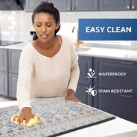 Luxe Home International Kitchen Mat Anti-Fatigue Non-Slip Cushioned Comfort Mat - Geometric Pattern Standing Desk Mat - Waterproof and Easy to Clean for Home and Office - 51x99 cm, Multi