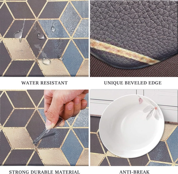 Luxe Home International Anti-Fatigue Kitchen Mat Non-Slip Cushioned Comfort Mat - Geometric Pattern Standing Desk Mat - Waterproof and Easy to Clean for Home and Office - 51x99 cm, Diamond