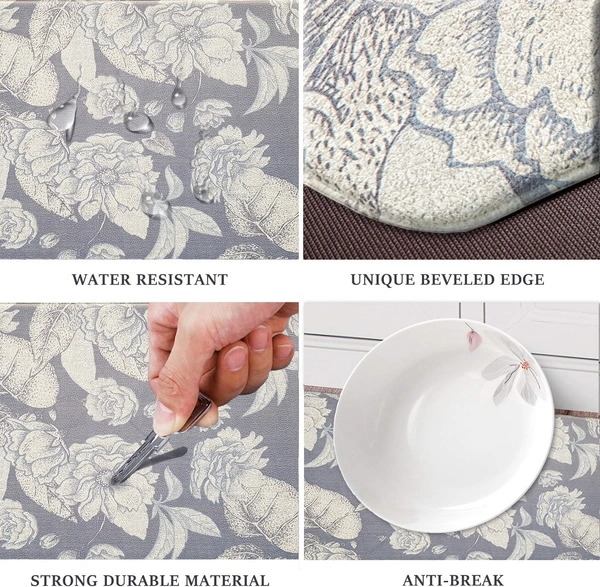 Luxe Home International Kitchen Mat Anti-Fatigue Non-Slip Cushioned Comfort Mat - Geometric Pattern Standing Desk Mat - Waterproof and Easy to Clean for Home and Office - 51x99 cm, Digital