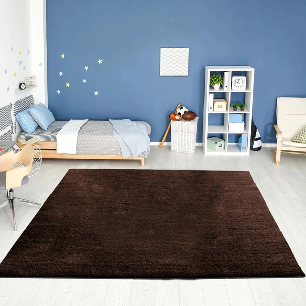 Luxe Home International Ultra Soft Microfiber Area Rug - Non-Slip, Carpet for Living Room, Bedroom, and Home Decor - 6X9, Coffee