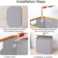 Luxe Home International Laundry Basket for Clothes, Premium Bamboo Storage Bag with Lid Multipurpose Used In Laundry Rooms, Bedrooms, Bathrooms (40x45x33 cm, Grey) - 40X33X45CM, Grey