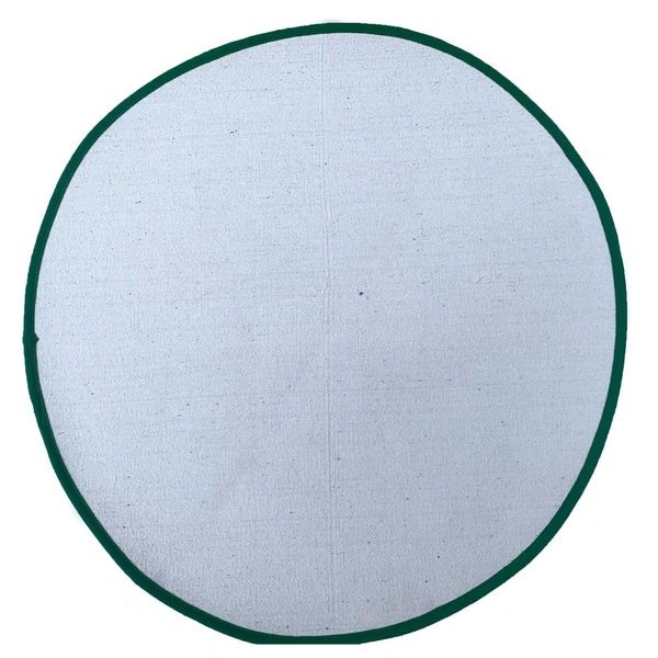 Luxe Home International Bath mat Soft Cotton Round Rug for Bathroom, Bedroom, Living Room - 2x2 ft, Green