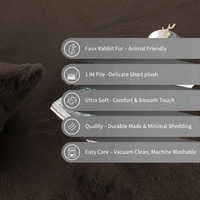 Luxe Home International Rabbit Fur Mat Soft Anti Slip Skid Ruffle Rectangular Mats For Bathroom Door 45X75 Cm (Chocolate) Pc 1 - 45x75 cm, Chocolate