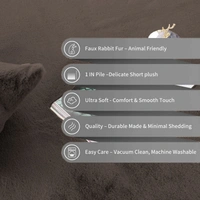 Luxe Home International Ruffle Bath Mat Rabbit Fur 1000 Gsm Bathroom Door Rectangular Foot Mats Anti Skid Water Absorbent Easy Machine Washable Rug For Entrance|Kitchen Floor|60X90 Cm|Cocoa|Pack Of 1 - 60x90 cm, Cocoa