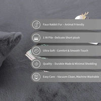 Luxe Home International Rabbit Fur Super Soft Non Slip Floor Runner for Bedroom - 2x5 Ft, Grey