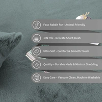 Luxe Home International Ruffle Bath Runner Rabbit Fur 1000 GSM Super Soft, Anti Skid Rug for Bedroom (2 X 5 Ft, Seige, Pack of 1), Grey - 2x5 Ft, Seige