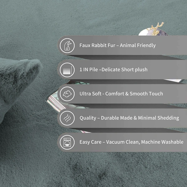 Luxe Home International Ruffle Bath Mat Rabbit Fur 1000 Gsm Bathroom Door Rectangular Foot Mats Anti Skid Water Absorbent Easy Machine Washable Rug For Entrance|Kitchen Floor|45X75 Cm|Seige|Pack Of 1 - 45x75 cm, Seige