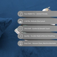 Luxe Home International Ruffle Bath Mat Rabbit Fur 1000 Gsm Bathroom Door Rectangular Foot Mats Anti Skid Water Absorbent Easy Machine Washable Rug For Entrance|Kitchen Floor|45X75 Cm|Teal|Pack Of 1 - 45x75 cm, Teal