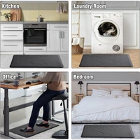 Luxe Home International Anti-Fatigue (45x75 cm) Kitchen Mat – Cushioned Support, Stylish and Durable, Easy to Clean, Non-Slip Bottom – Ideal for Kitchen, Desk, Laundry, Garage - 45x75 cm, Black