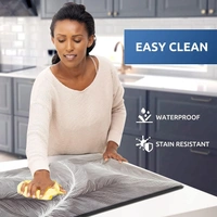 Luxe Home International Kitchen Mat Anti-Fatigue Non-Slip Cushioned Comfort Mat - Geometric Pattern Standing Desk Mat - Waterproof and Easy to Clean for Home and Office - 45x75 cm, feather