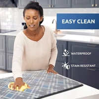 Luxe Home International Kitchen Mat Anti-Fatigue Non-Slip Cushioned Comfort Mat - Geometric Pattern Standing Desk Mat - Waterproof and Easy to Clean for Home and Office - 45x75 cm, Check