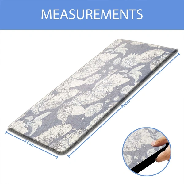 Luxe Home International Kitchen Mat Anti-Fatigue Non-Slip Cushioned Comfort Mat - Geometric Pattern Standing Desk Mat - Waterproof and Easy to Clean for Home and Office - 51x99 cm, Digital