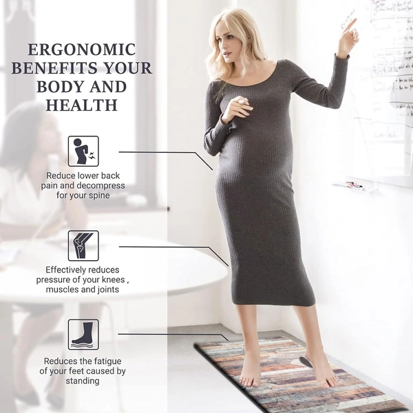 Luxe Home International Cuba PVC Loop Utility Anti-Fatigue Indoor/Outdoor Mats for Home | Cushioned, Non Slip, Washable | Mat for Kitchen, Garage & More - 45x75 cm, Coral