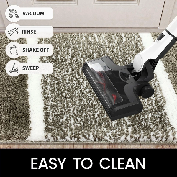 Luxe Home International Riyo Bath Mat, Super Soft Microfibre 1800 Gsm, Non-Slip, Absorbent - Door Mat for Bathroom, Bedroom, Kitchen, Floor - Pack of 1 - 38x58 cm, Taupe