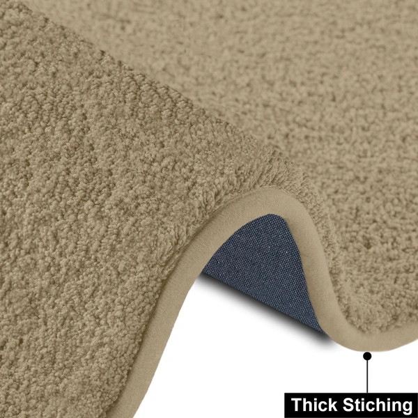 Luxe Home International Ultra Soft Microfiber Area Rug - Non-Slip, Carpet for Living Room, Bedroom, and Home Decor - 6X9, Beige