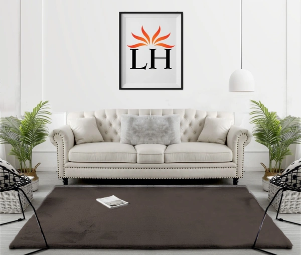 Luxe Home International Rabbit Fur Super Soft Non Slip Floor Carpets for Bedroom, Livingroom - 6X9, Cocoa