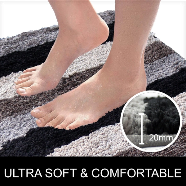 Luxe Home International Floor Runner Super Soft Non Slip Rug for Bathroom, Bedroom, Living Room - 2x5 Ft, Shadow