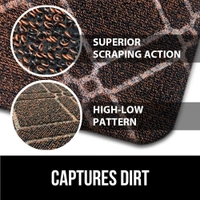 Luxe Home International Phuket PVC Loop Utility Anti-Fatigue Kitchen Mat Non-Slip Cushioned Comfort Mat - Plaid Pattern Standing Desk Mat - Waterproof and Easy to Clean for Home and Office - 40x60 cm, Brown