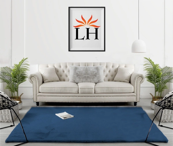 Luxe Home International Rabbit Fur Super Soft Non Slip Floor Carpets for Bedroom, Livingroom - 6X9, Teal