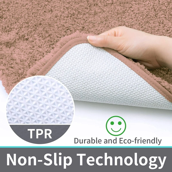 Luxe Home International Vegas Bath Mat Soft, Non Slip Mat for Bedroom and Bathroom Floor - 40x60 cm, Peach