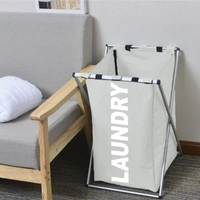 Luxe Home International Laundry Basket for Clothes Foldable, Waterproof Premium Aluminum Laundry Hamper Perfect for Bathroom, Bedroom, Kitchen (Rectangle) Grey - 30X35X50CM, Silver