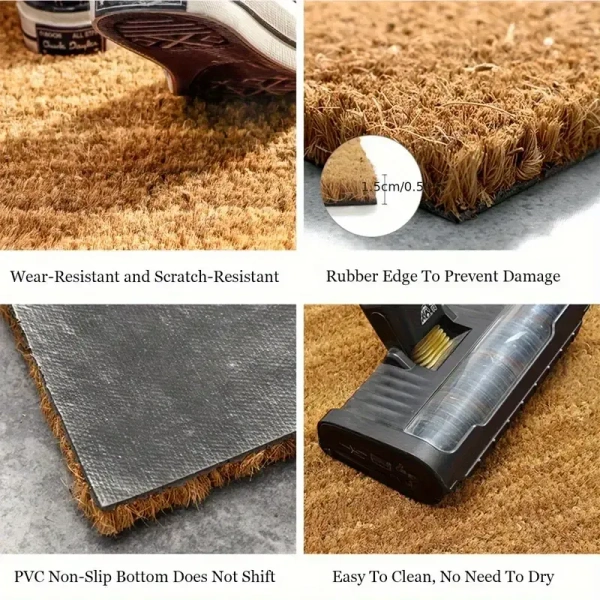 Luxe Home International Wipe your paws Printed Design Coir Doormat for Entrance (71 x 45 cm ) - 71x 45 Cm, Gold