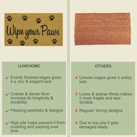 Luxe Home International Wipe your paws Printed Design Coir Doormat for Entrance (71 x 45 cm ) - 71x 45 Cm, Gold