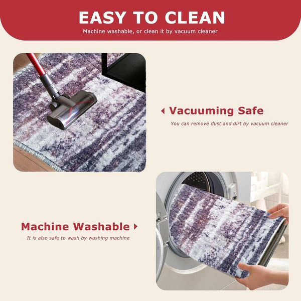 Luxe Home International Runner Design Area Rugs - 2x5 Non-Slip, Abstract Runner for Kitchen, Living Room, Bedroom, Dining Room, Entryway - 2x5 Ft, Brown