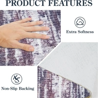 Luxe Home International Runner Design Area Rugs - 2x5 Non-Slip, Abstract Runner for Kitchen, Living Room, Bedroom, Dining Room, Entryway - 2x5 Ft, Brown