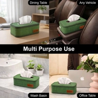 Luxe Home International Bamboo Napkin Box Tissue Holder Organizer for Table, Home, Office, Restaurent, Car | Eco-Friendly | Handcrafted | Decorative Box (Green, 24x14x9 cm) - 24x14x9 cm, Green