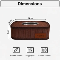 Luxe Home International Bamboo Napkin Box Tissue Holder Organizer for Table, Home, Office, Restaurent, Car | Eco-Friendly | Handcrafted | Decorative Box (Brown, 24x14x9 cm) - 24x14x9 cm, Brown