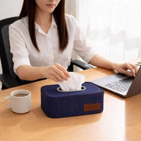 Luxe Home International Bamboo Napkin Box Tissue Holder Organizer for Table, Home, Office, Restaurent, Car | Eco-Friendly | Handcrafted | Decorative Box (Blue, 24x14x9 cm) - 24x14x9 cm, Blue