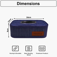 Luxe Home International Bamboo Napkin Box Tissue Holder Organizer for Table, Home, Office, Restaurent, Car | Eco-Friendly | Handcrafted | Decorative Box (Blue, 24x14x9 cm) - 24x14x9 cm, Blue