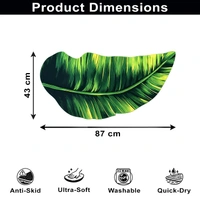 Luxe Home International Bath Mat 3D Leaf Shaped Design, Soft, Anti Slip Skid, Floor Mat for Bathroom, Bedroom, Living Room, Balcony (Green, 43x87 cm) - 43x87 cm, Green Leaf