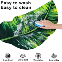 Luxe Home International Bath Mat 3D Leaf Shaped Design, Soft, Anti Slip Skid, Floor Mat for Bathroom, Bedroom, Living Room, Balcony (Green, 43x87 cm) - 43x87 cm, Green Leaf