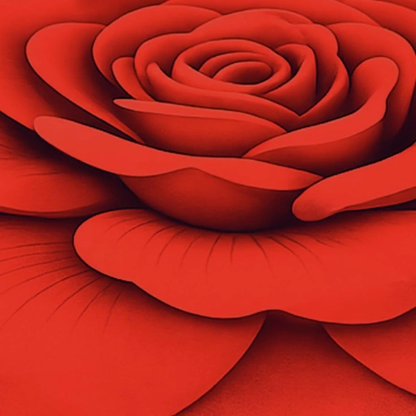 Luxe Home International Bath Mat 3D Rose Flower Shaped Floral Design, Soft, Anti Slip Skid, Floor Mat for Bathroom, Bedroom, Living Room, Balcony (Red, 67x71 cm) - 67x71 cm, Red Rose