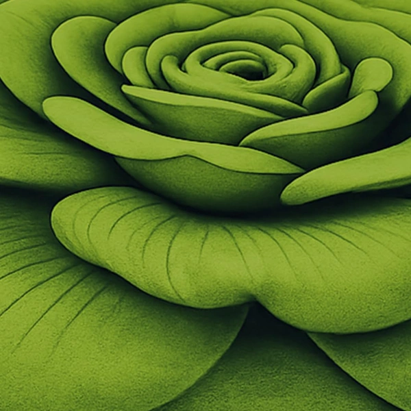 Luxe Home International Bath Mat 3D Rose Flower Shaped Floral Design, Soft, Anti Slip Skid, Floor Mat for Bathroom, Bedroom, Living Room, Balcony (Green, 67x71 cm) - 67x71 cm, Green Rose