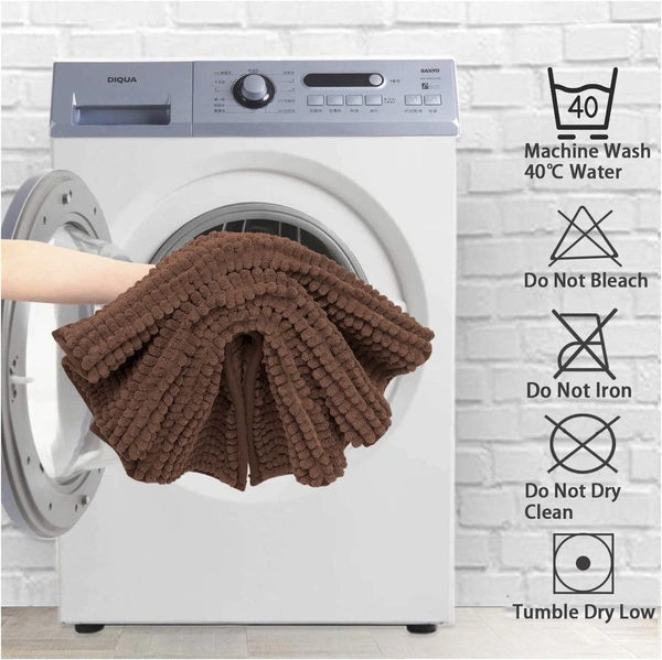 Luxe Home International Luxe Home Chenille Bathmat ( 37x56 cm ) Bathroom mat - Coffee I Soft, Non Slip, Washable | Bath Mat for Home or Bedroom Floor Mat - 37x56 cm, Coffee