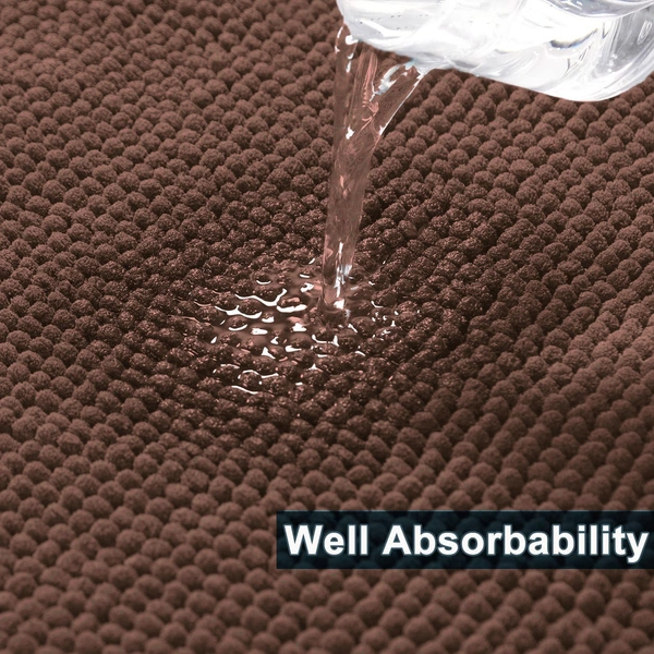 Luxe Home International Luxe Home Chenille Bathmat ( 37x56 cm ) Bathroom mat - Coffee I Soft, Non Slip, Washable | Bath Mat for Home or Bedroom Floor Mat - 37x56 cm, Coffee