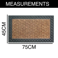 Luxe Home International Rectangular Door Mats For Home Natural Coir Mat Solid Waterproof Low Profile Entrance Rug With Anti-Slip Rubber Backing For Indoor And Outdoor Use (45Cm X 75Cm, Brown, Pc 1) - 45x75 cm, Brown