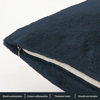 Luxe Home International Cushion Cover 16 inch x 16 inch Duble Side Rabbit Fur Covers Set of 2 for Sofa, Bedroom, livingroom - 16"x16", Anthra