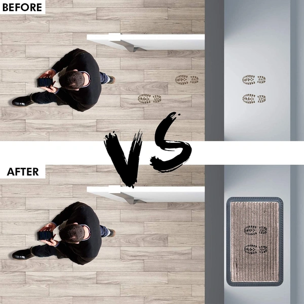 Luxe Home International Rubber Doormats Entrance Foot mate water absorbing Door Mat For Bathroom Floor, Room Mats - 40x60 cm, Beige