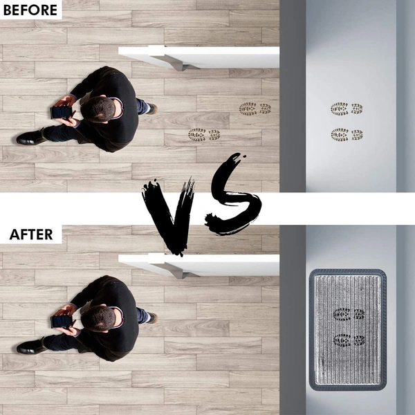 Luxe Home International Rubber Doormats Entrance Foot mate water absorbing Door Mat For Bathroom Floor, Room Mats, Size 40x60 cm, Silver - 40x60 cm, Red