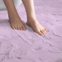 Luxe Home International Rectangular Carpet Super Soft Anti Skid Rabbit Fur (1000 Gsm) Bathroom Mats For Bedroom, Door, Kitchen Floor (3 X 5 Ft, Lilac) Pack Of 1 - 3x5 Ft, Lilca