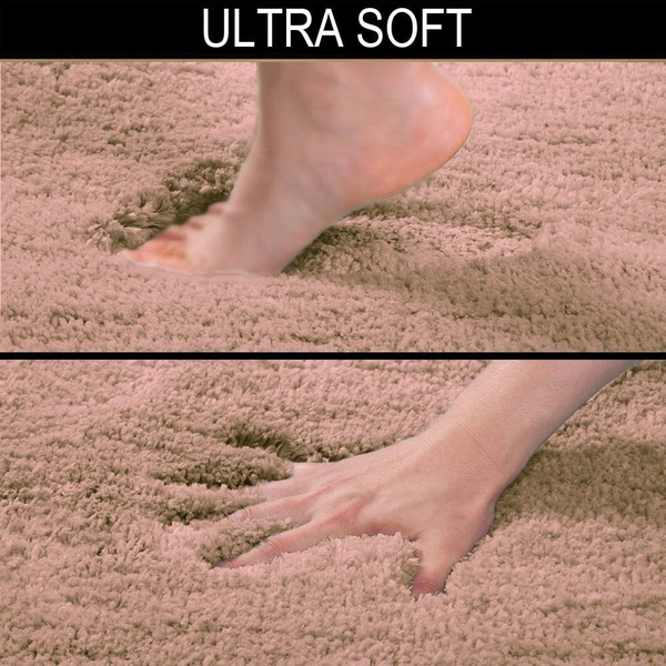 Luxe Home International Vegas Bath Mat Soft, Non Slip Mat for Bedroom and Bathroom Floor - 40x60 cm, Peach