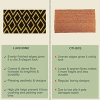 Luxe Home International Diamond Design Coir Doormat for Entrance (71 x 45 cm ) - 71x 45 Cm, Black