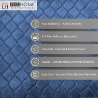 Luxe Home International Luxe Home Runner 1000 GSM Rebbit Fur Anti Skid Slip Water Absorbent Machine Washable and Quick Dry Auatria Rugs ( Blue , 2 Ft x 5 Ft , Pack of 1 ) - 2x5 Ft, Blue